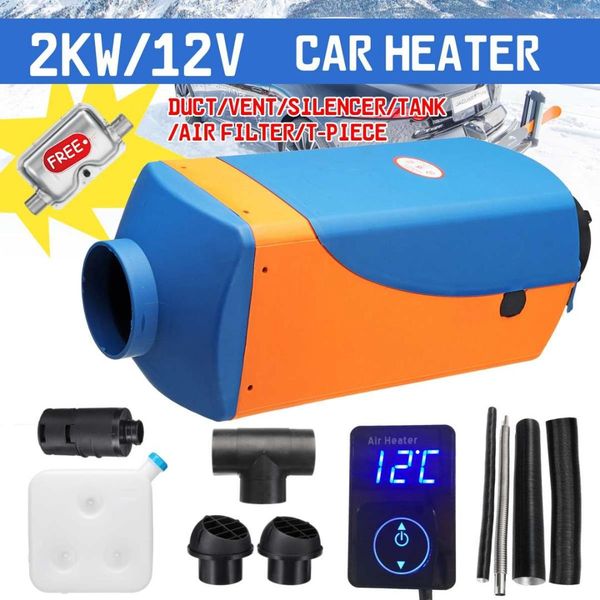 

2kw 12v car fuel heater parking warmer kit digital knob camping travel skiing driving home truck motorhome