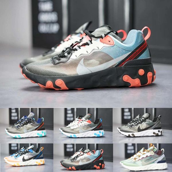 

air react element 87 running shoes for men women white black neptune green blue mens trainer designer breathable sports sneakers size f5242