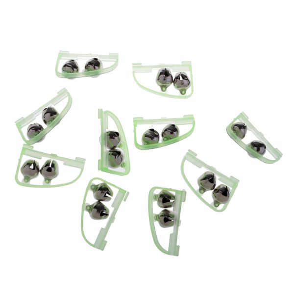 

10pcs fishing bite alarms bell 2 bells rod tip alert ring fishing rod bell
