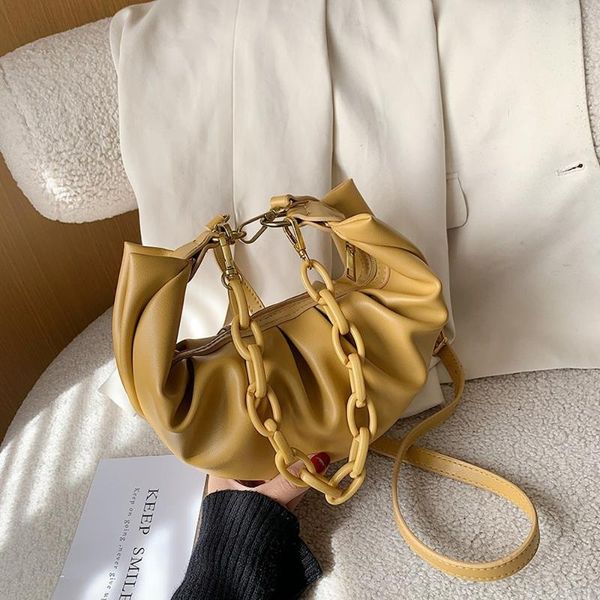 

new small female messenger shoulder bag small pu leather crossbody bag for women new thick chain design ladies' travel hobos