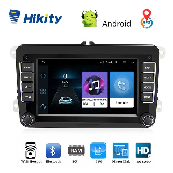 

hikity 2 din car stereo radio 7'' android gps navigation hd autoradio mp5 multimedia player iso /android mirror link for vw cars