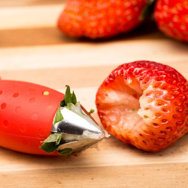 

Cute practical red trawberry huller trawberry core leaf remover fruit leaf tem huller creative kitchen gadget