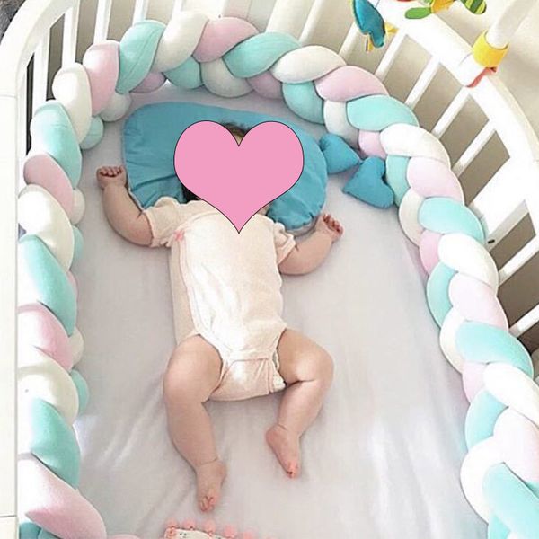 

nordic baby bed bumper knot pillow baby crib protection cot bumper bedding cradle shower gift braided crib