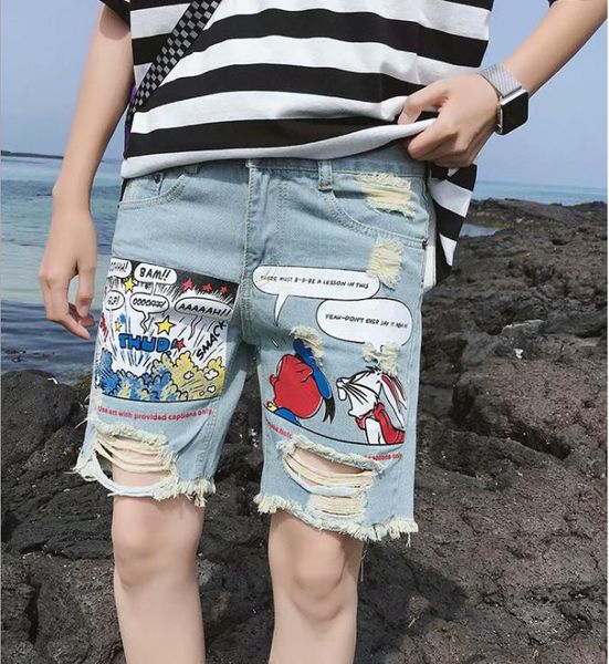 pantaloncini jeans strappati uomo