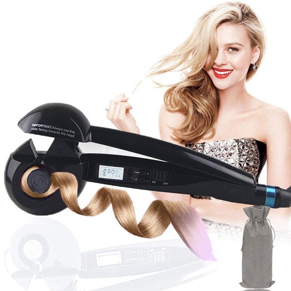 

Lcd di play profe ional hair curler tyling tool female automatic penteado heating ceramic magic curling iron hair tyler