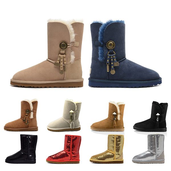 

New arrival de igner women boot glitter equin wgg au tralia cla ic winter now boot women girl parkle bling button keep warm 36 41