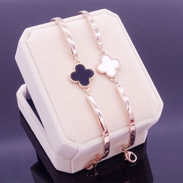 

очаровательный красный клевер браслеты браслеты для женщин девушки золотой цвет металлические браслеты горячие продажи заявление ювелирные и, Golden;silver