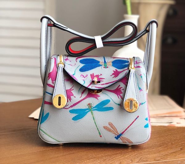 

wholesale original design graffiti mini lindy bag 20cm,togo skin handmade with wax thread,fast delivery by dhl or ems