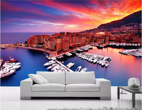 

3d wallpaper custom p murals monaco bay european european and american nordic modern landscape background wall wall art pictures
