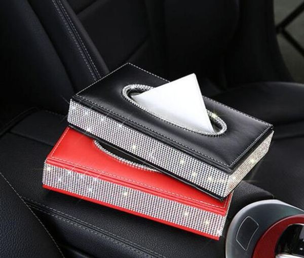 

bling bling car use tissue box high class full diamond crystals towel paper cover case for car interior styling accessories