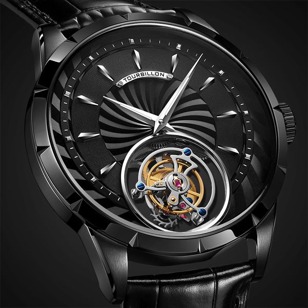 

100% authentic mechanical watch men skeleton sapphire mens watches male clock men relogio masculino, Slivery;brown