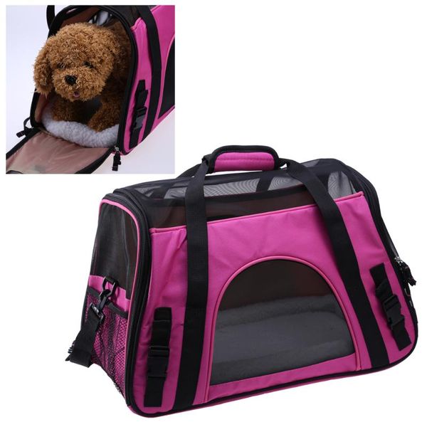

pet carrier soft sided small cat dog comfort red travel approved