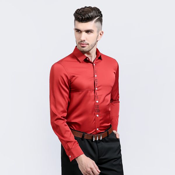 

men's going out casual/daily simple spring fall shirt,solid shirt collar long sleeves cotton medium, White;black