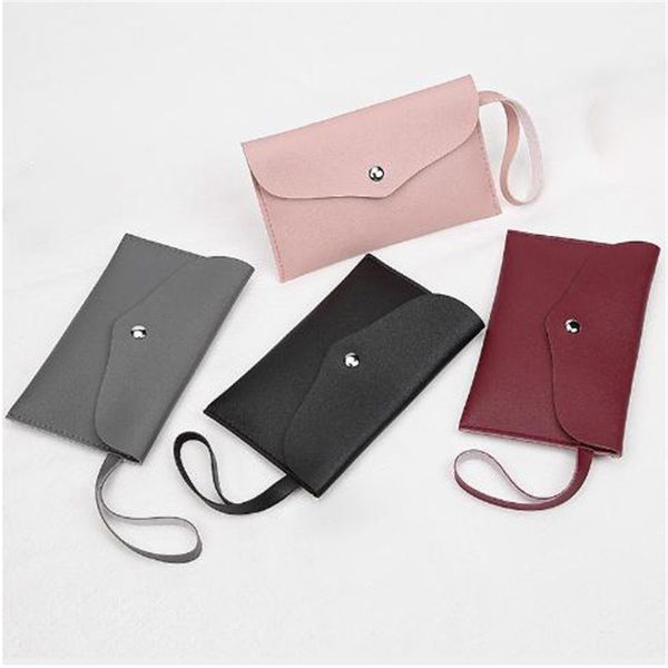 

новый женщин pu кожаный кошелек браслет бумажник засов сумочки конверт телефон чехол для ключей, клатчи для женщины монеты кошельки мода сум, Red;black