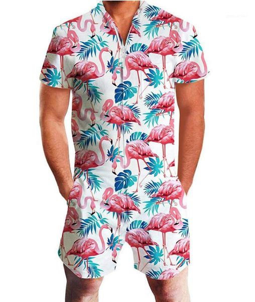 

style mens casual tracksuit fashion style homme apparel new arrival summer mens designer jumpsuit beach hawaii, Gray