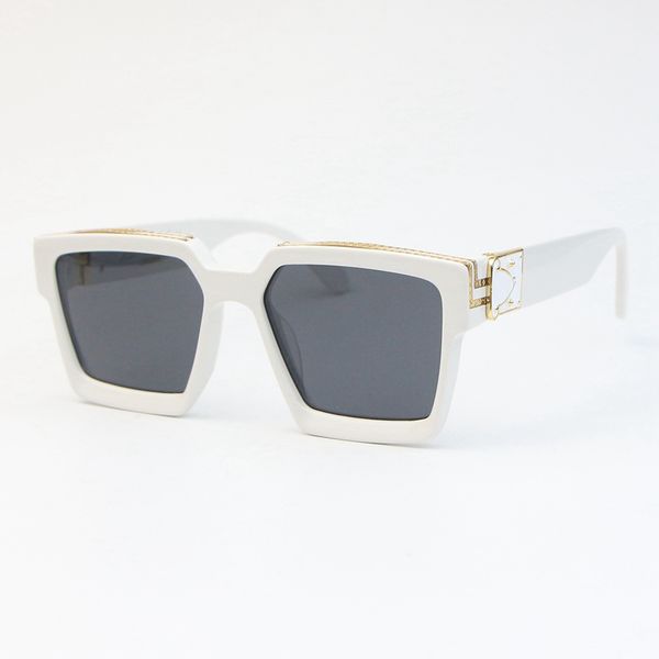 

women's glasses z1045e fashion white square large frame men sunglasses gray lenses anti-uv400 send original box, White;black