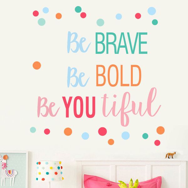 

be brave be bold inspirational saying quotes diy removable wall stickers decals mural living room home decor ing