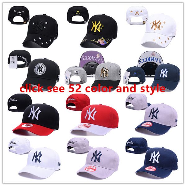 

52 color and tyle in tock ny hat for men women yankee peaked cap ca quette port hip hop bone un hat