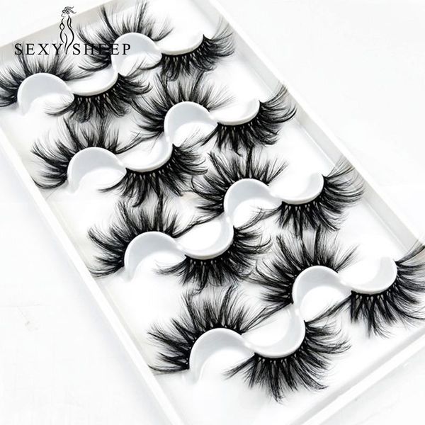 

sexysheep 8 pairs 25mm lashes 3d mink eyelashes natural makeup false lashes criss-cross wispies fluffy eyelashes extension