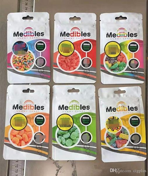 

Новый Vape Medibles Майларовый мешок сухой травы Испаритель Цветок Zipper Розничная Упаковка Мешок Gummy конфеты майларовые мешки мешки для упаковки 6 цветов