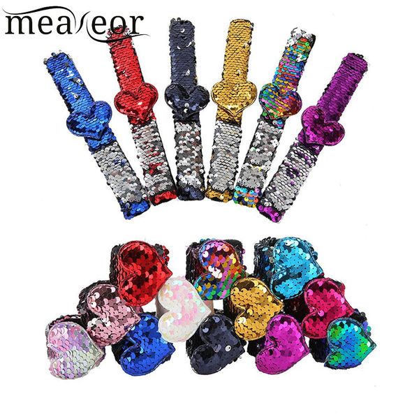 

fashion casual party sequins slap love heart bracelet, Black