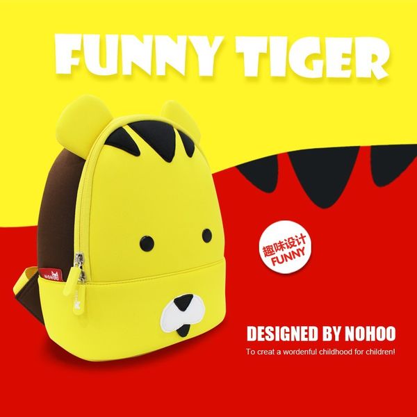 

nohoo новый стиль неопрена детская рюкзака позвоночник-школа сумка мультфильм тигр рюкзак детские рюкзак поколения жира