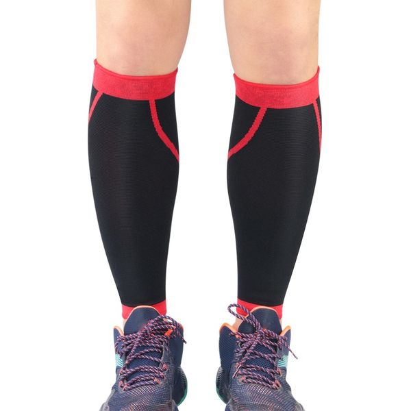 

sports compression leg sleeve antiskid basketball football calf support protector socks running shin guard pain relief leg warm, Black