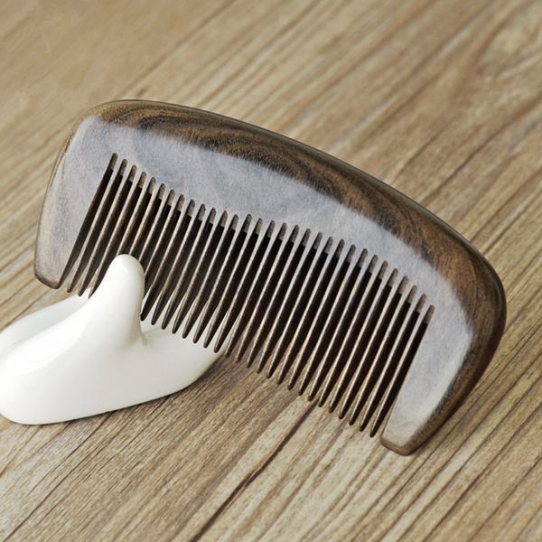 

1pc wooden comb natural grain road 12cm bag comb sleek curved portable massage hair g0416, Silver