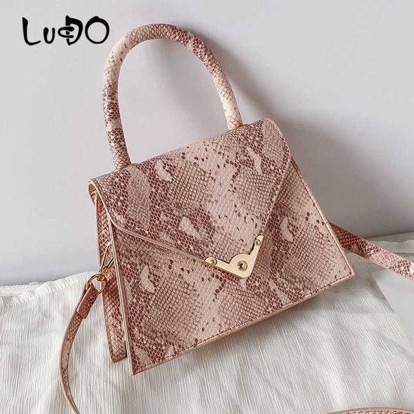 

lucdo новая мода змеиная кожа принтами женские сумка ретро серпантин crossbody сумки для женщин 2020 плечо сумки