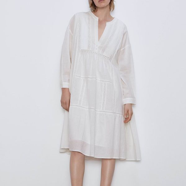 

широкое женское платье лето 2020 новая мода выдалбливают вышивка негабаритных одежда плюс размер женские белые платья, Black;gray