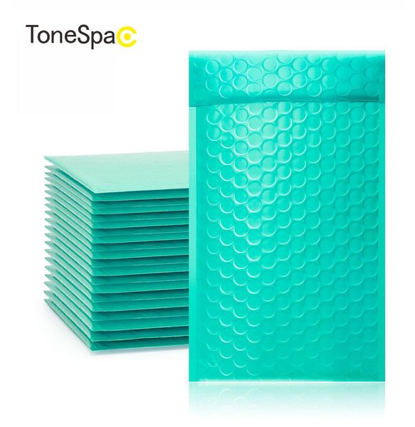 

tonespac 130*210mm 50pcs poly bubble mailer padded shipping envelopes bag self seal small waterproof packaging.teal