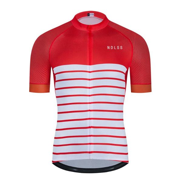 

ndlss 2020 men summer short sleeve cycling jersey wear shirt clothing outdoor mountain road bike cycle bicycle clothes fit, Black;red