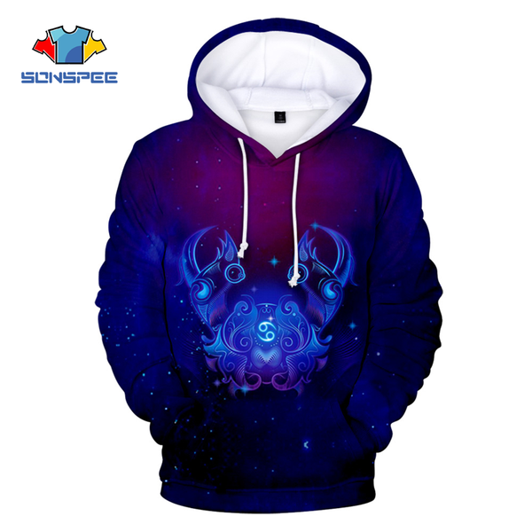 

sonspee new hoodie 3d printing men and women zodiac sweatshirt fashion casual couple pullover mysterious street animal hoodie, Black