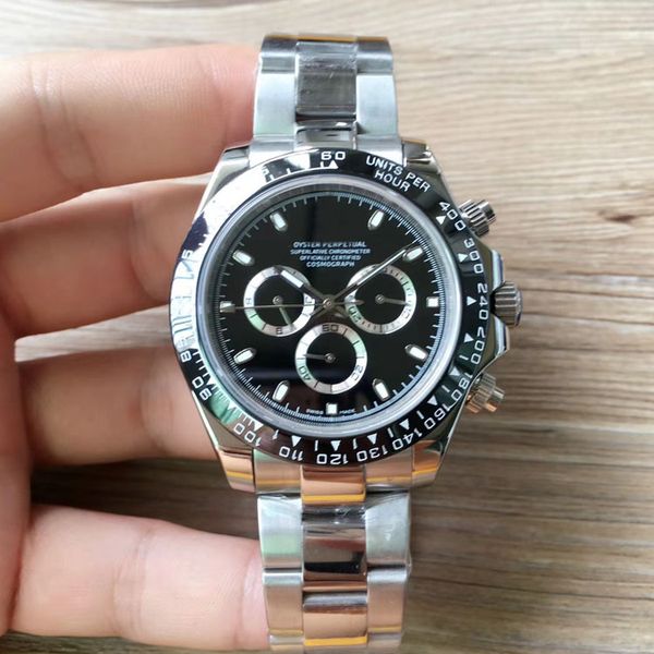 

new m116500ln a2813 automatic mens watch black ceramic bezel black dial stainless steel bracelet watches no chronograph sale hi_watch 02b2, Slivery;brown