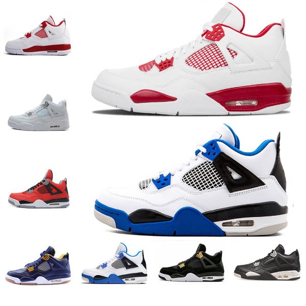 

wholesale 4 4s men basketball shoes bred new bred 4s royalty oreo 4 sneaker us 8-13