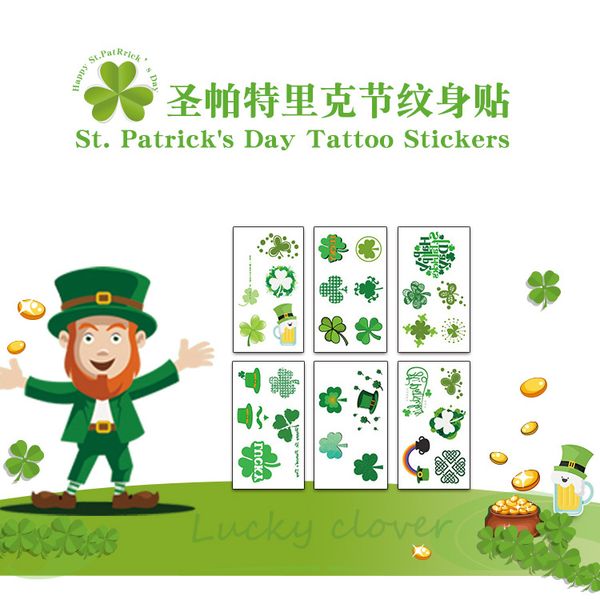 

st. patrick's day tattoo sticker new irish clover tattoo sticker