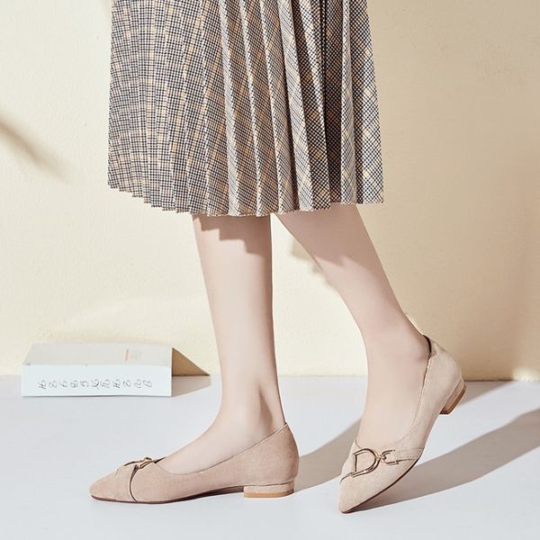 

oversized 11 12 ladies high heels women shoes woman pumps taper suede metal decorative shallow single shoe, Black