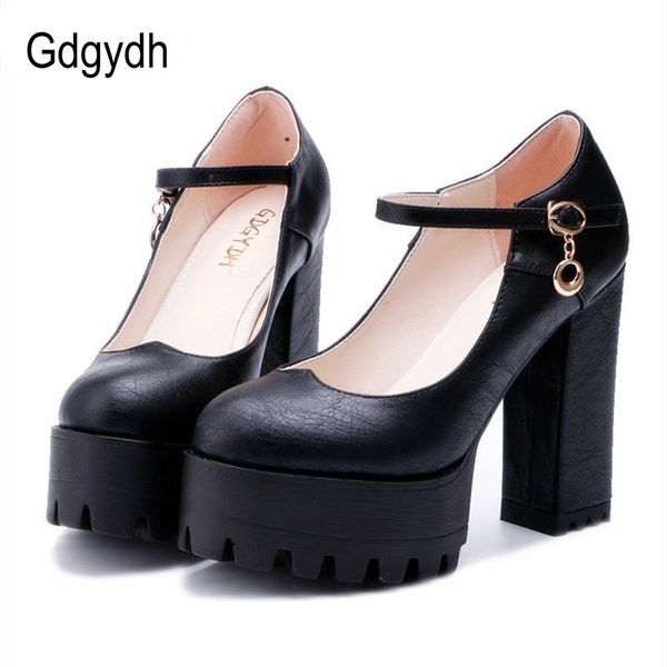 

gdgydh spring high heels women shoes large size autumn thick heel platform women pumps casual shoes russian party, Black