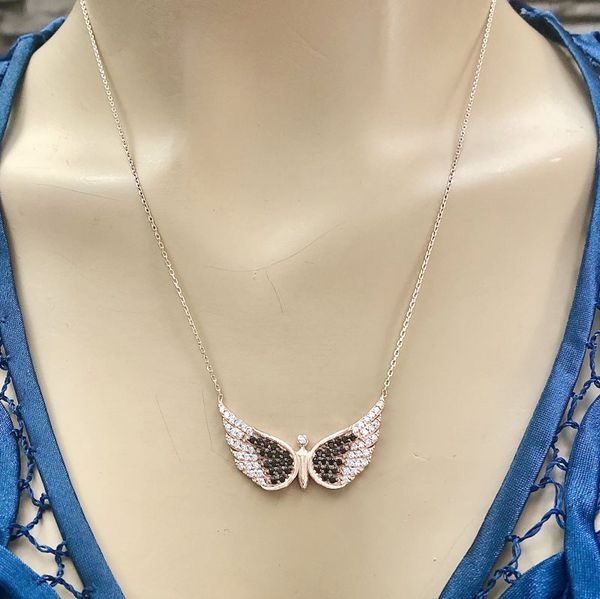 

chains 925 silver buttfly wing necklace