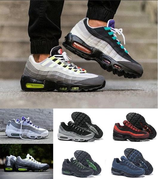 

drop shipping hight quality new mens sports 95 running shoes black white men athletic walking tennis shoes grey man training sneakers