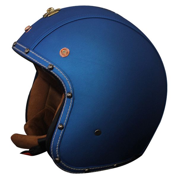 

vcoros pu leather vintage motorcycle helmet 3/4 open face retro moto helmets half face scooter jet helmet m l xl