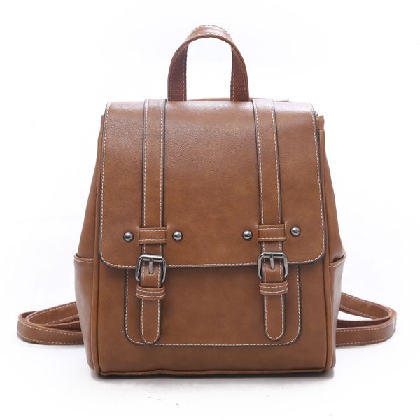 

vintage pu leather women backpack simple preppy style backpack women famous college mochilas