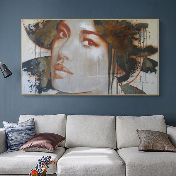 

large vintage beauty canvas prints graffiti banksy posters figure canvas paintings wall art pictures living room wall art prints