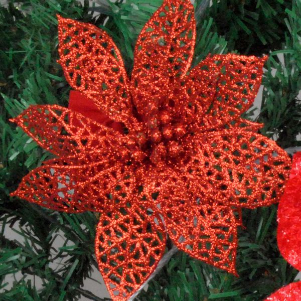 

10pcs artificial hollow flowers beautiful ornament hanging on the christmas tree wedding christmas valentine's day decorations
