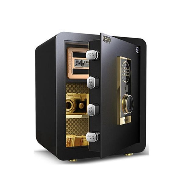 

home strong strengthened safe deposit box coded fingerprint electronic storage cabinets full steel household wall hang strongbox 38x45x31cm