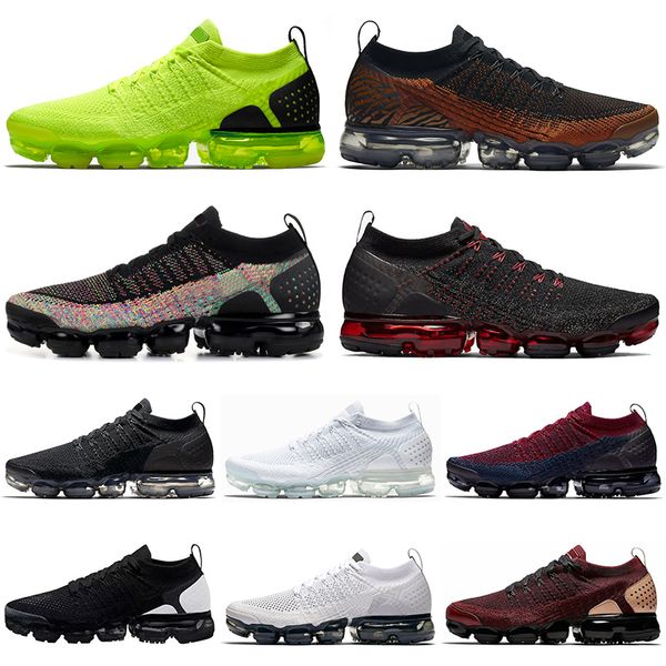 

2019 designer fly 2.0 running shoes for men women volt triple black white olympic knit mens trainers cushion athletic sneakers sports