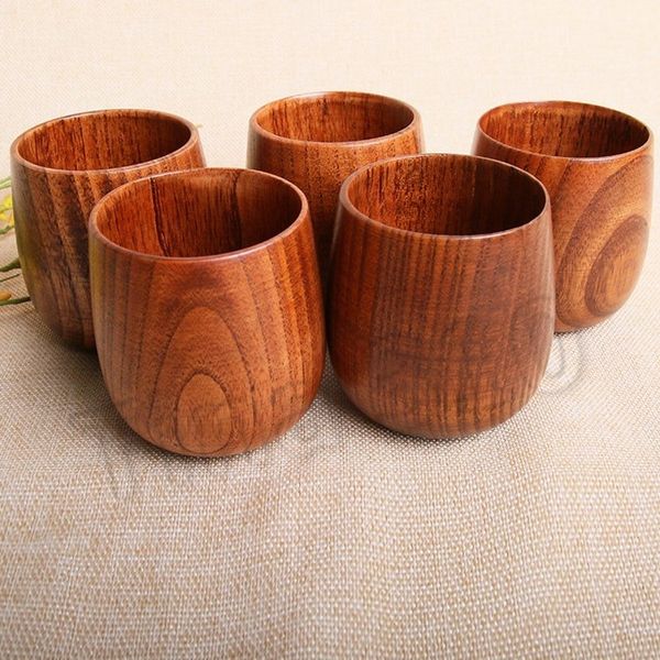 Natürliche kleine hölzerne Weinschale Primitive handgemachte natürliche hölzerne Becher Frühstück Bier Milch Drinkware Holz Tasse Küchengeräte T2I5726