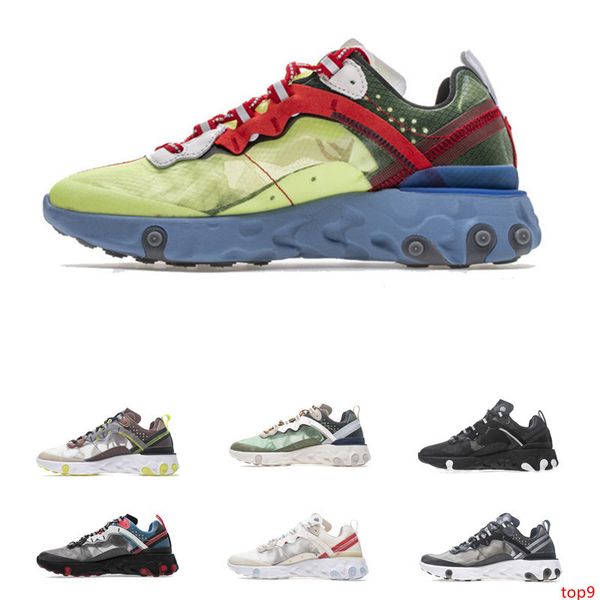 

2019 реагируют элемент 87 под прикрытием кроссовки высокое качество мужчин женская спортом бег кроссовки обувь дизайнер с szie установки 36