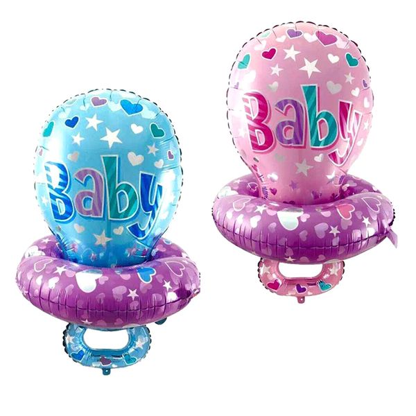 

baby pacifier foil balloons baby shower christening party decor pink + blue