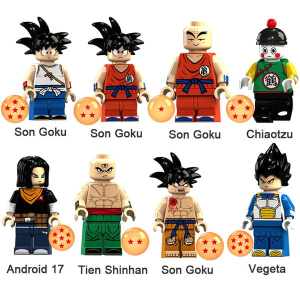 

Dragon Ball Z Son Goku Chiaotzu Android 17 Tien Shinhan Vegeta Mini Фигурка Игрушка Строительный Блок Кирпичи